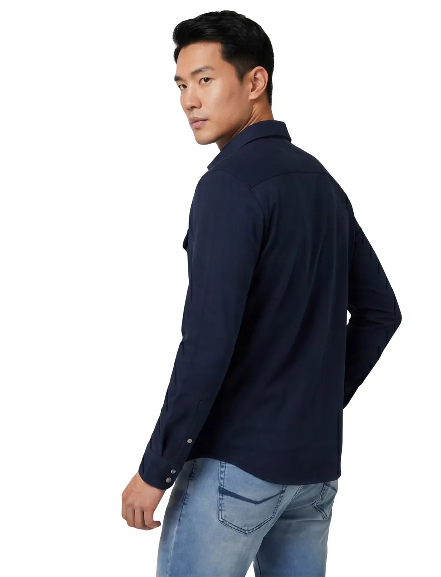 Profuomo western overshirt donkerblauw