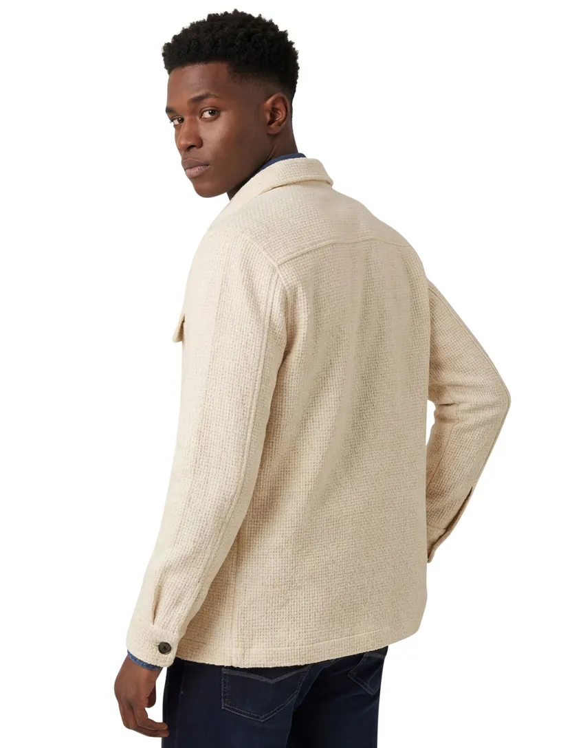 beige Profuomo knitted overshirt