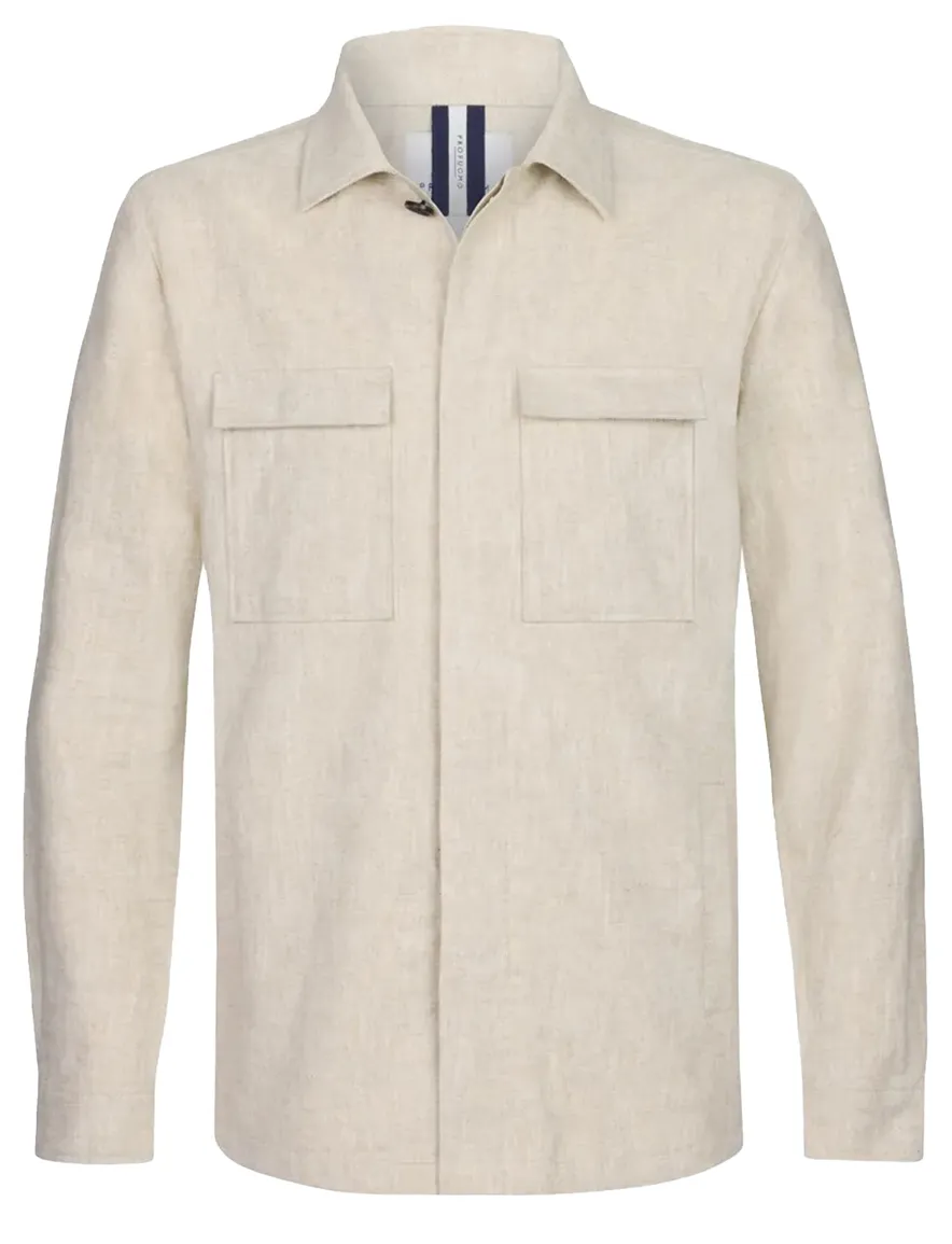 Profuomo casual overshirt beige