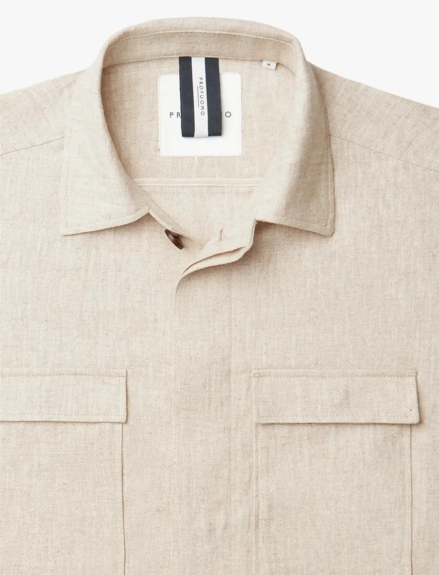 Profuomo casual overshirt beige