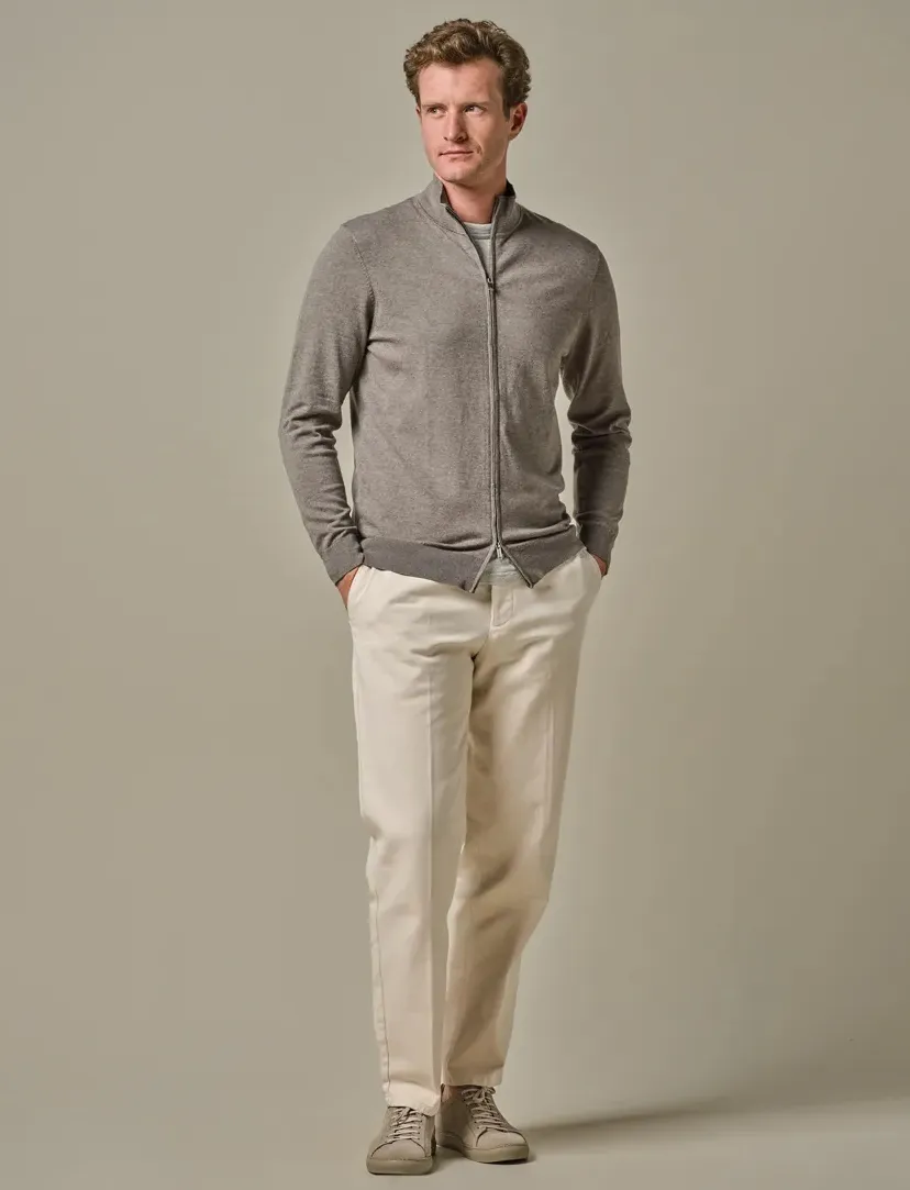 Profuomo vest bruin gemêleerd Luxury Basic lyocell
