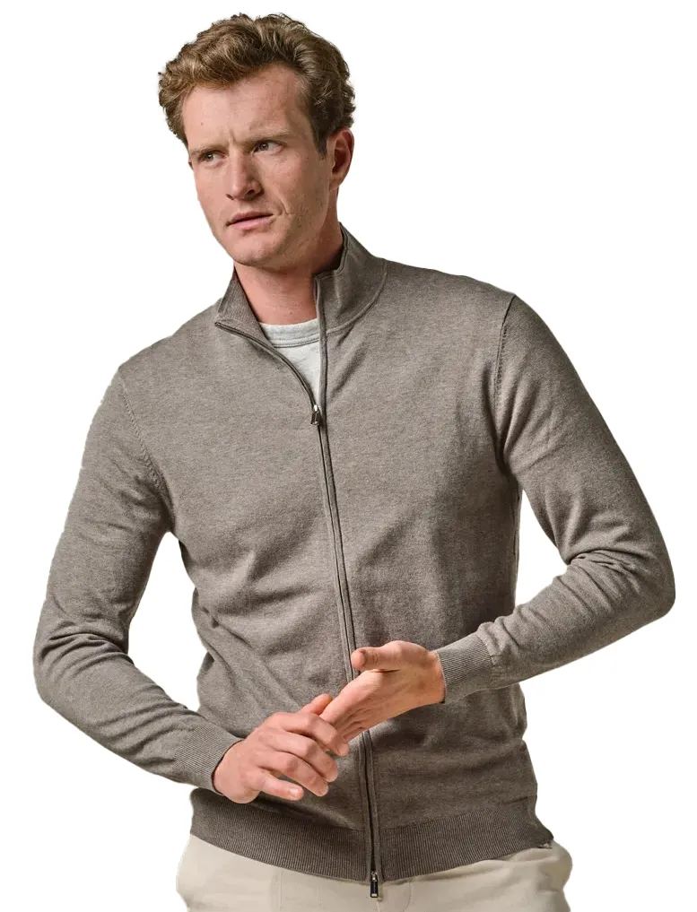 Profuomo vest bruin gemêleerd Luxury Basic lyocell