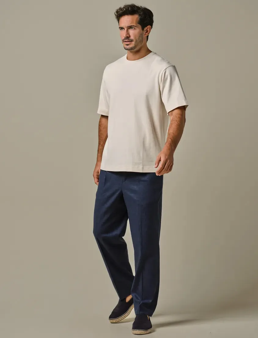 Profuomo broek donkerblauw effen