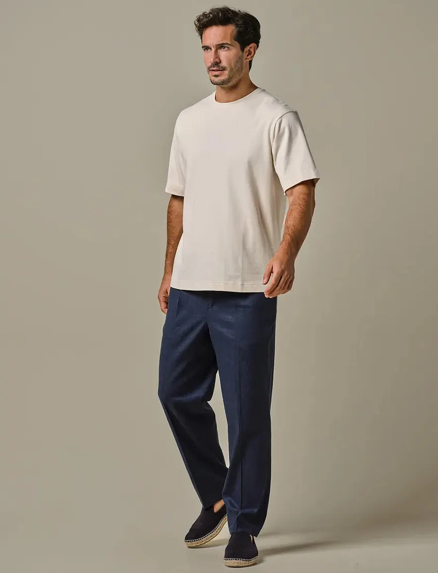 Profuomo broek donkerblauw effen