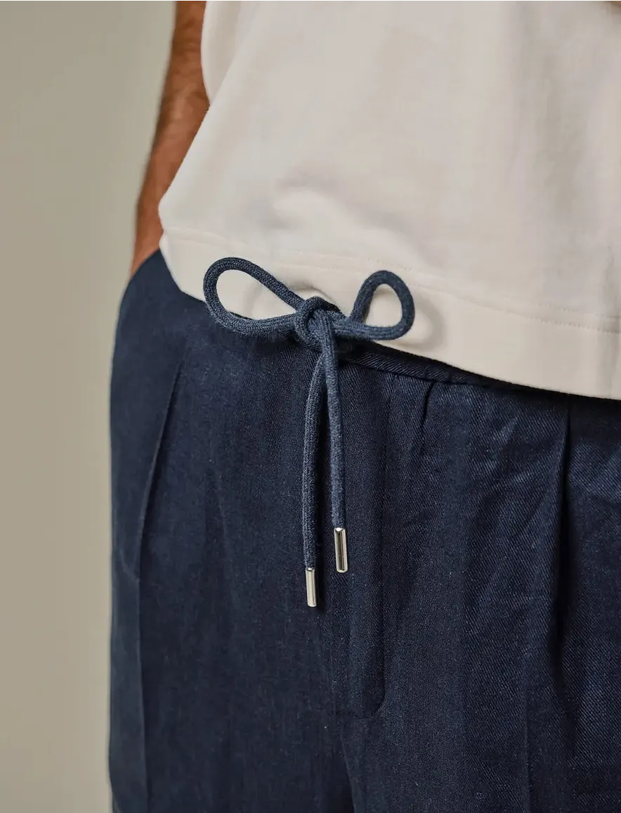 Profuomo broek donkerblauw effen