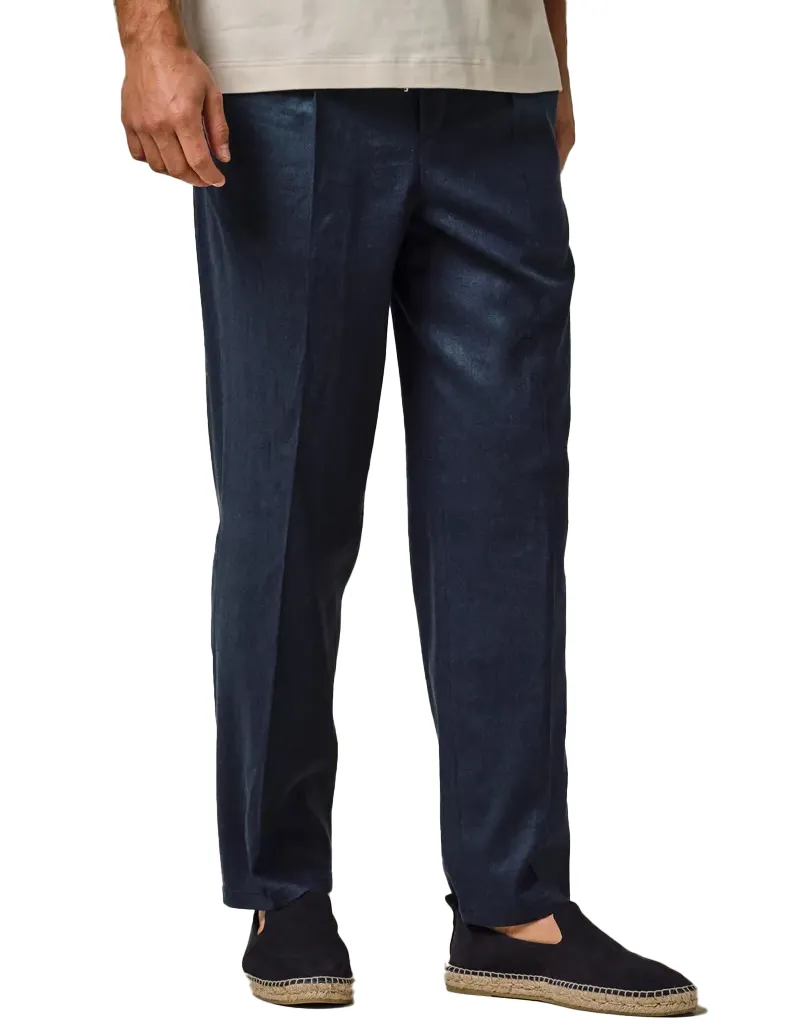 Profuomo broek donkerblauw effen