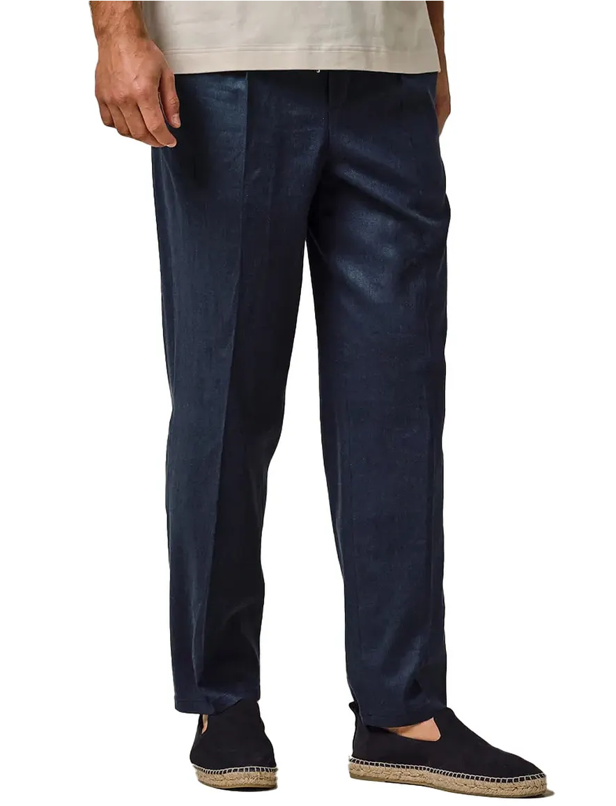 Profuomo broek donkerblauw effen