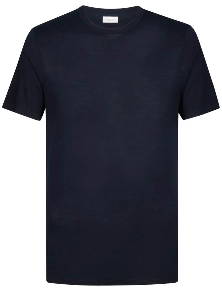 Profuomo t-shirt donkerblauw gemêleerd lyocell