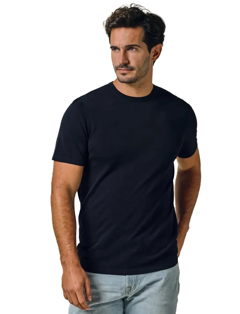 Profuomo t-shirt donkerblauw gemêleerd lyocell