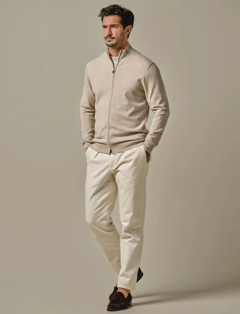 Profuomo vest beige gemeleerd