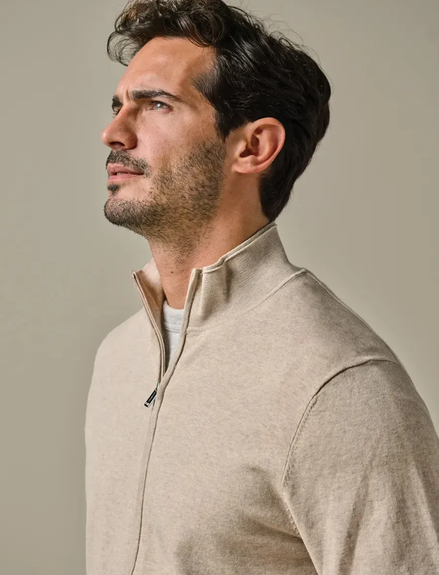 Profuomo vest beige Luxury Basic gemêleerd lyocell