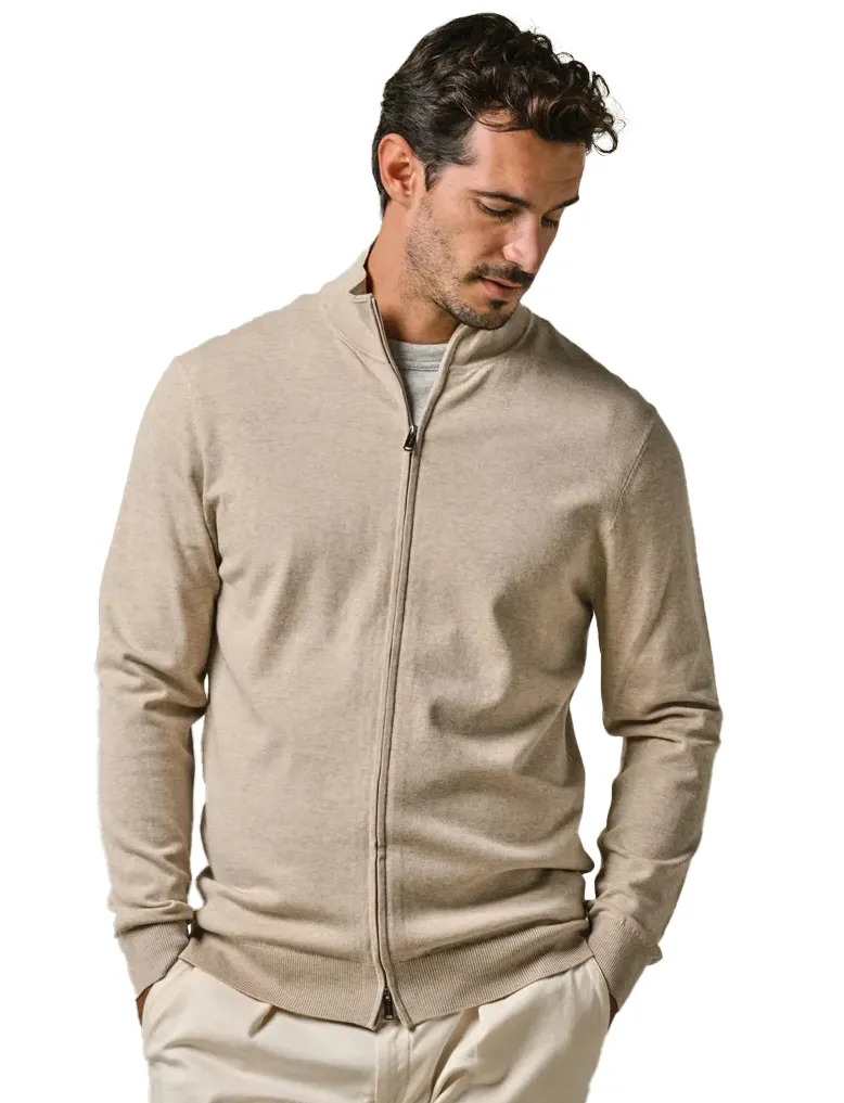 Profuomo vest beige Luxury Basic gemêleerd lyocell
