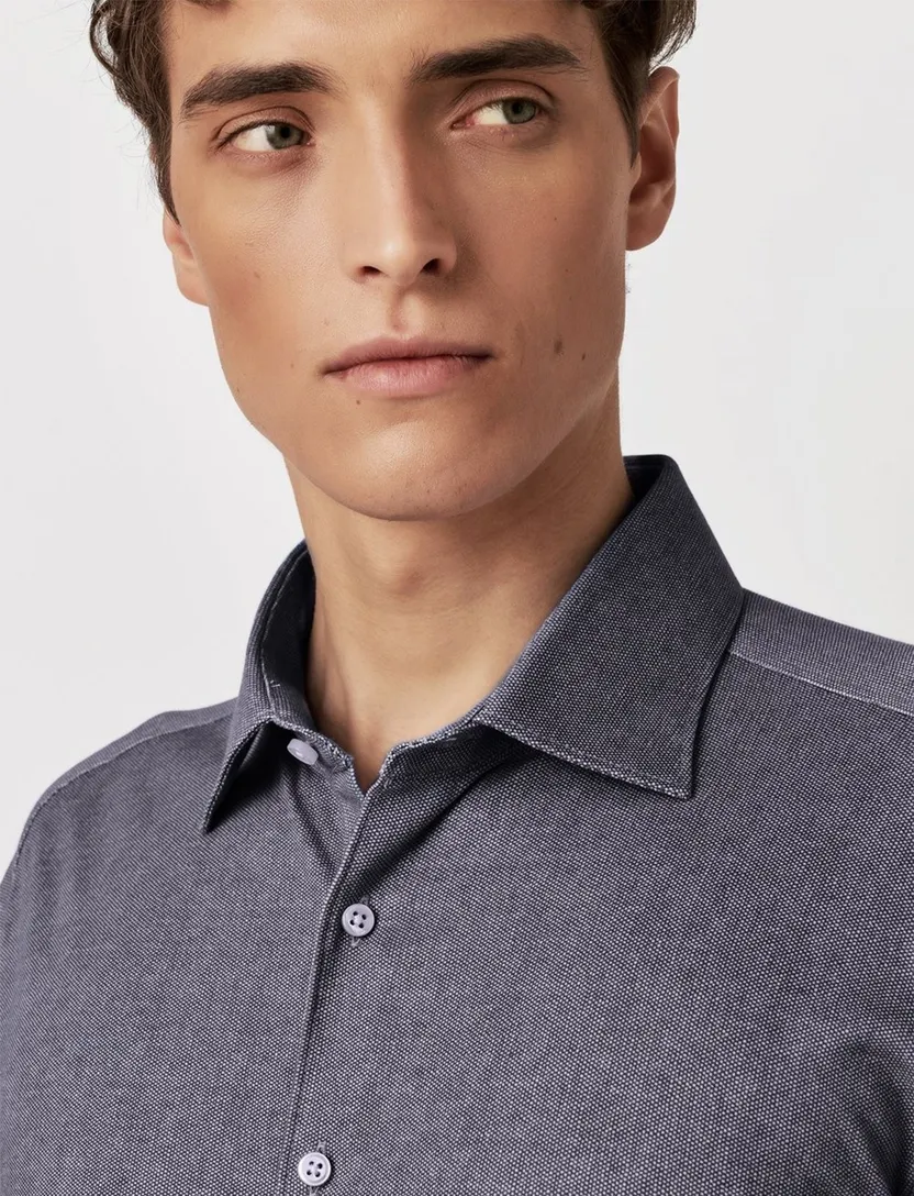 Desoto korte mouw overhemd jersey navy