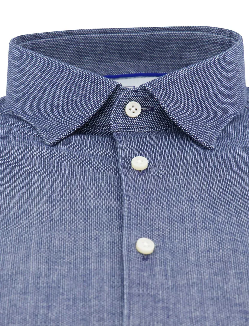 Desoto korte mouw overhemd jersey navy
