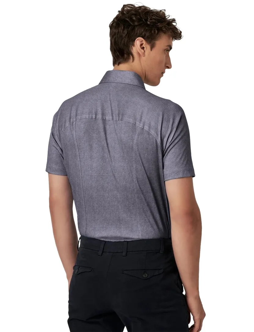 Desoto korte mouw overhemd jersey navy