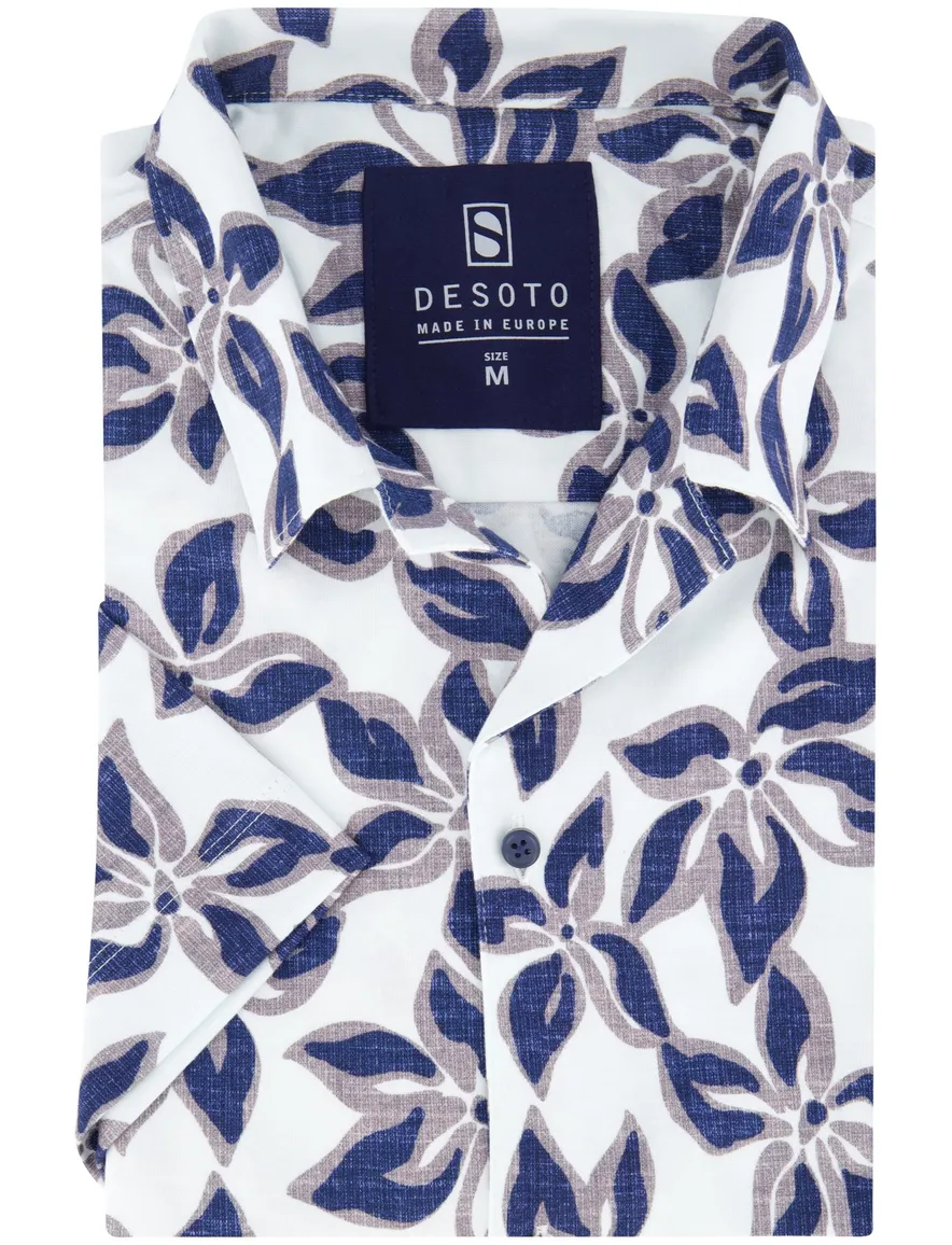 Desoto Lido overhemd blauw katoen