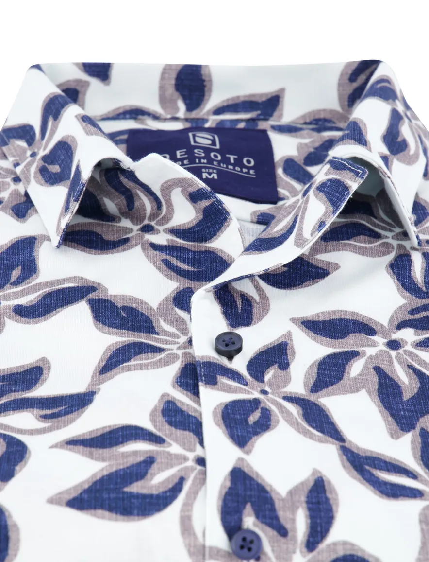 Desoto Lido overhemd blauw katoen