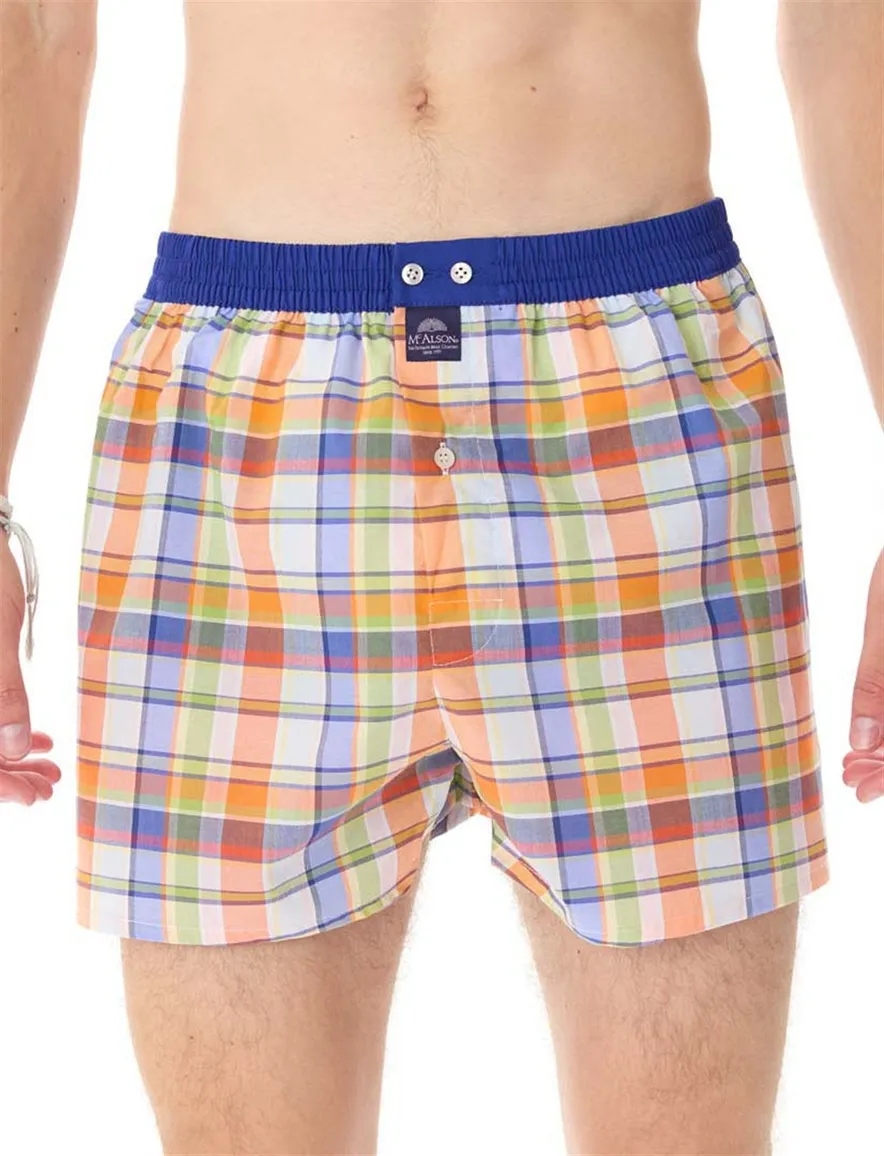 Mc Alson boxershort geruit oranje multicolor