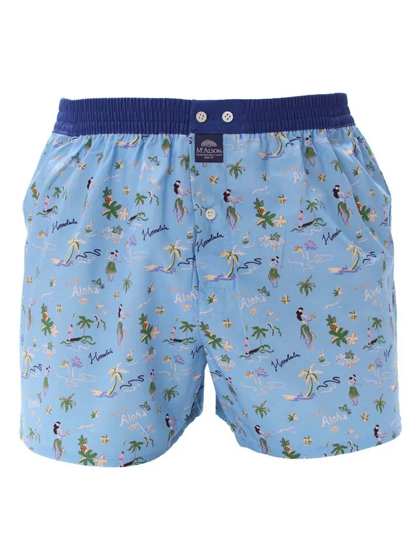 Mc Alson boxershort lichtblauw geprint katoen