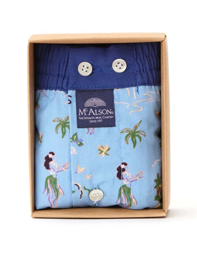 Mc Alson boxershort lichtblauw geprint katoen