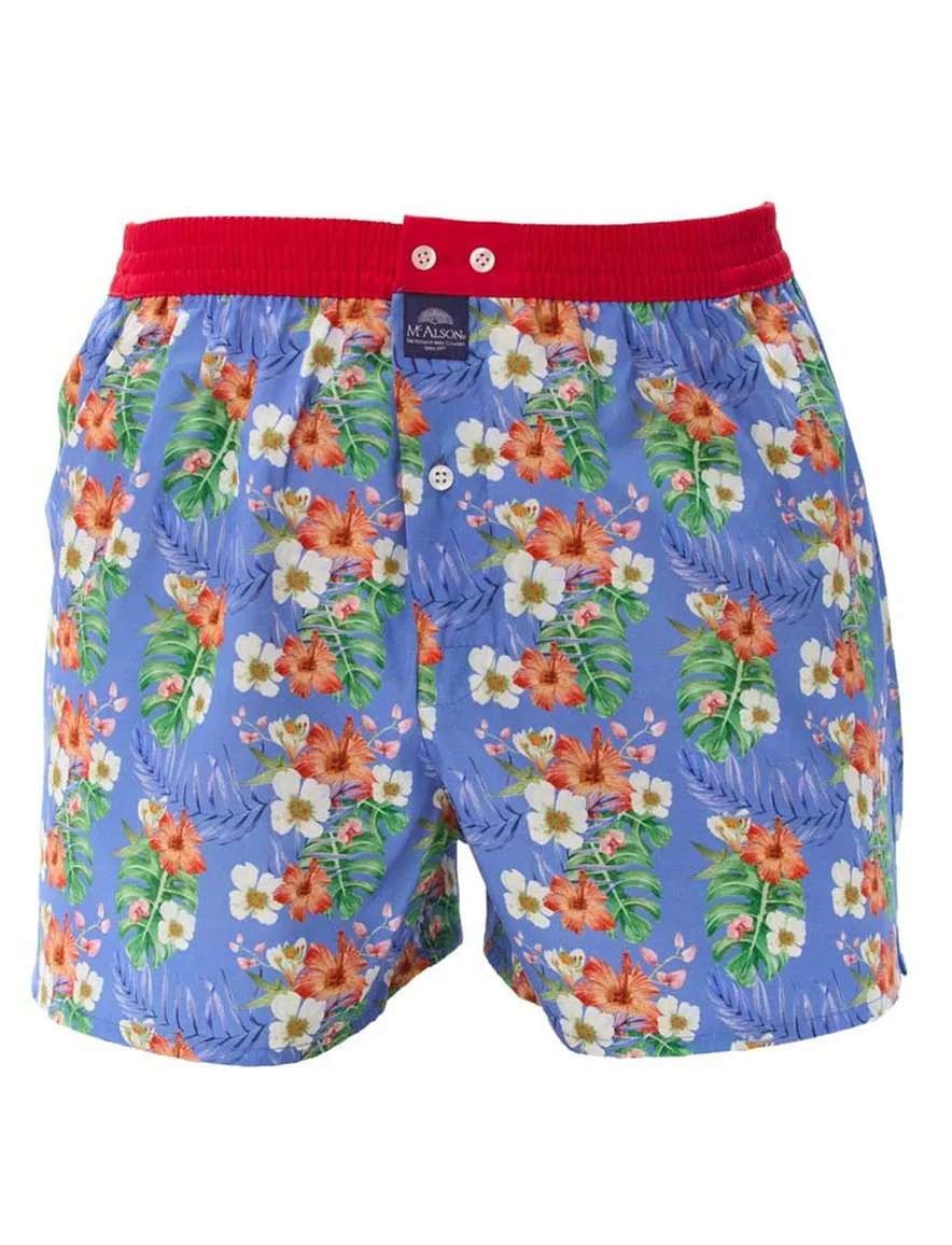 Mc Alson boxershort bloemenprint donkerblauw katoen