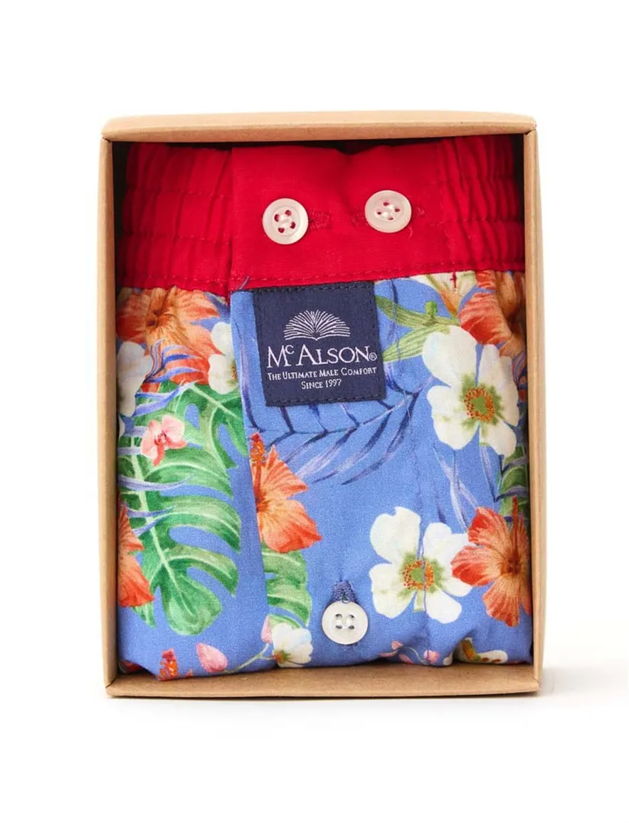Mc Alson boxershort bloemenprint donkerblauw katoen