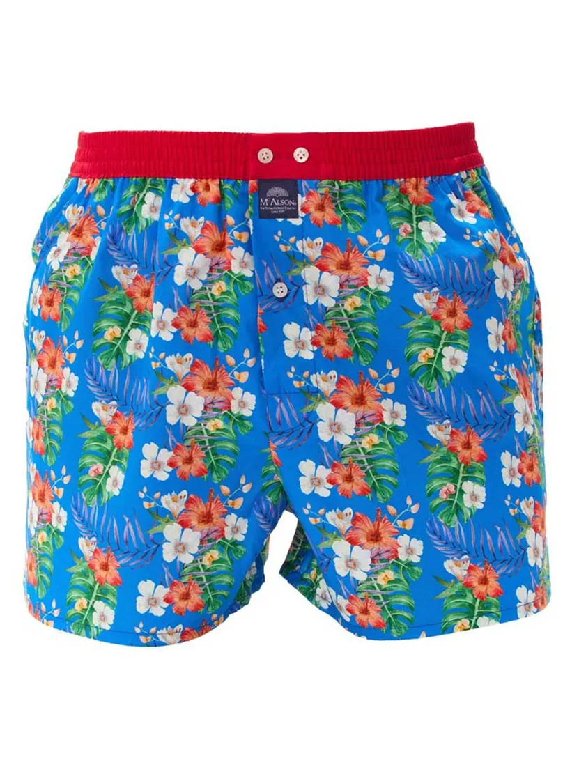 Mc Alson boxershort blauw bloemen geprint