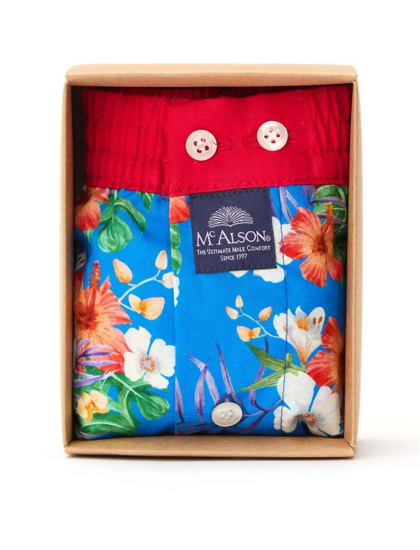 Mc Alson boxershort blauw bloemen geprint