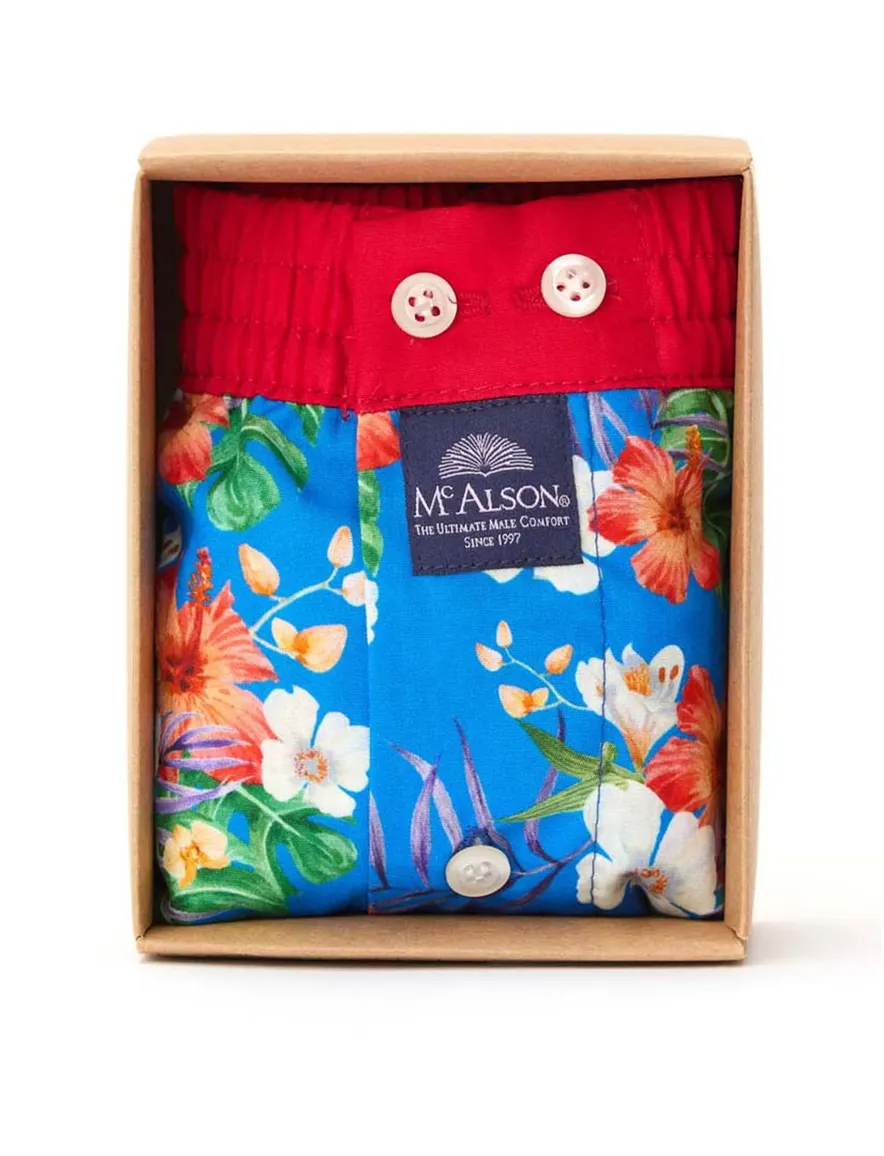 Mc Alson boxershort blauw bloemen