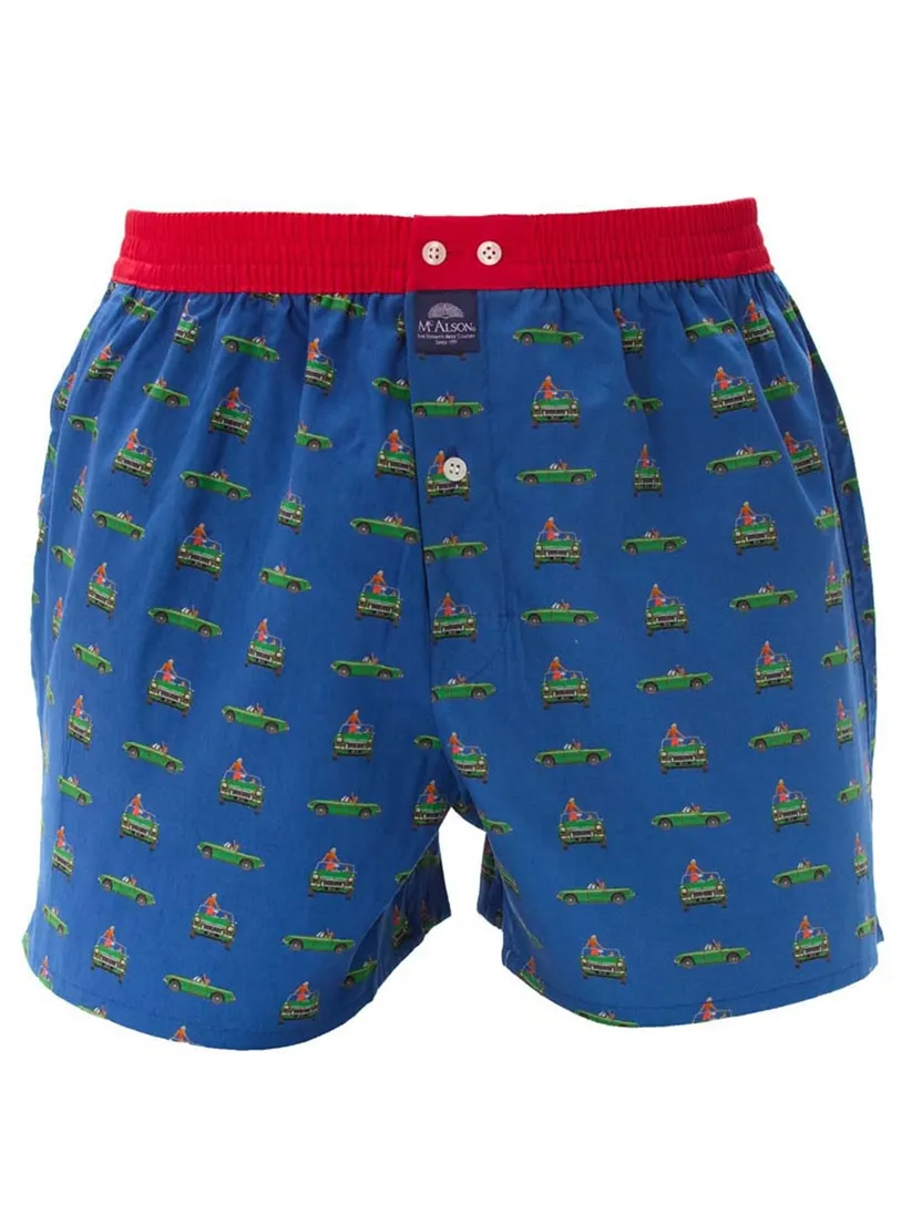 Mc Alson boxershort blauw auto's geprint
