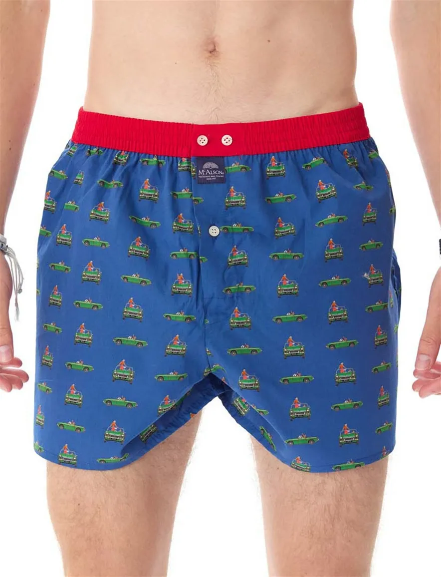 Mc Alson boxershort blauw auto's multicolor
