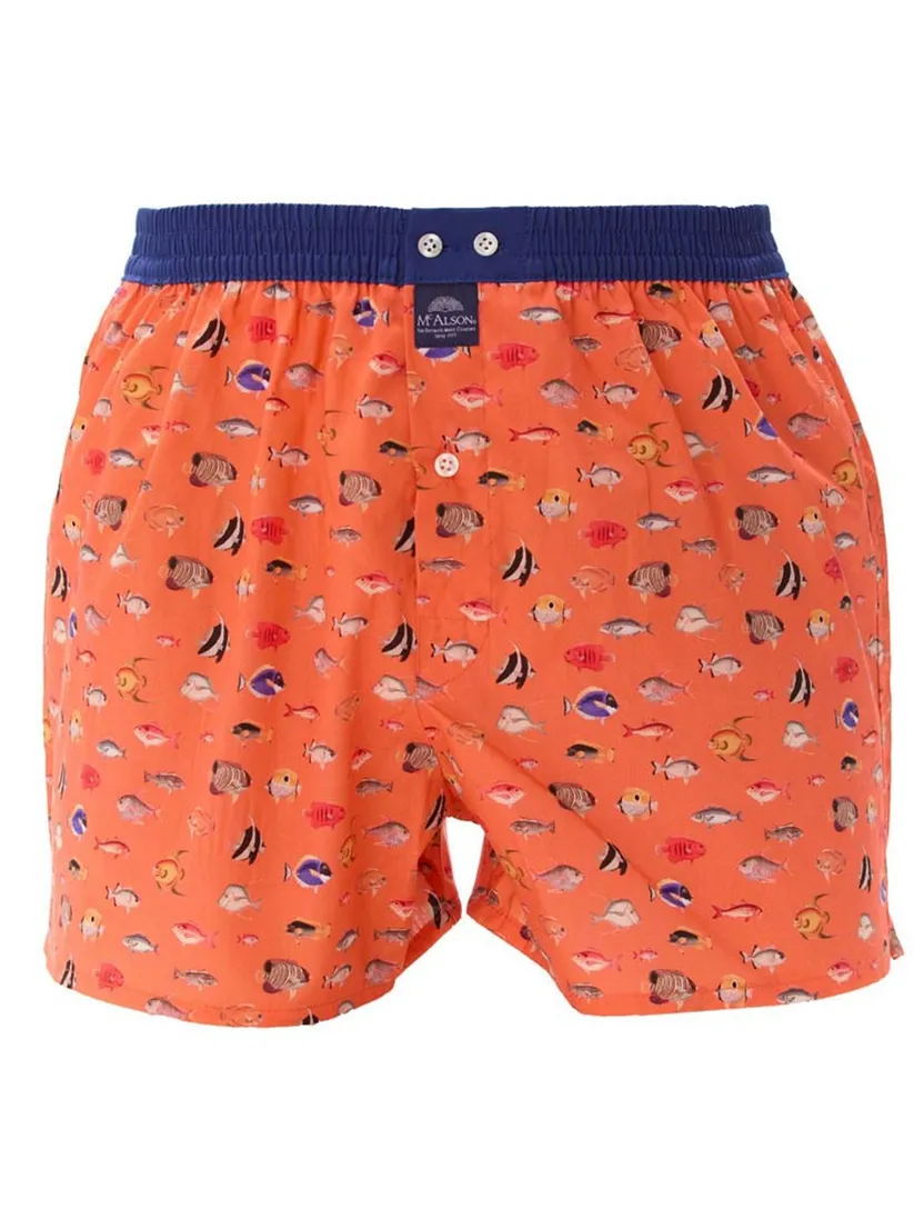 Mc Alson boxershort rood vissen katoen