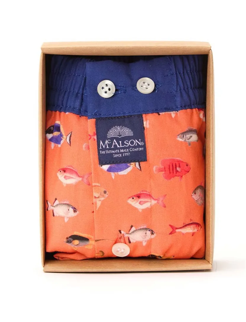 Mc Alson boxershort rood vissen katoen