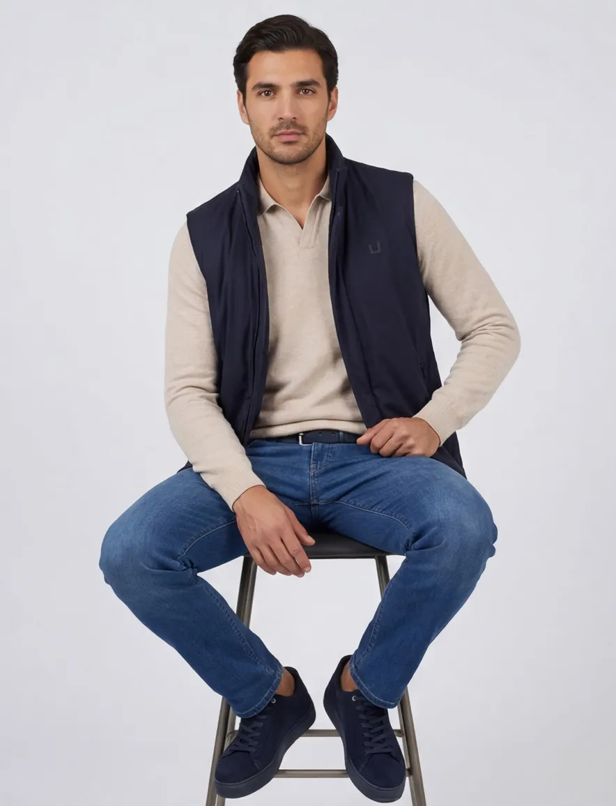UBR bodywarmer effen donkerblauw normale fit
