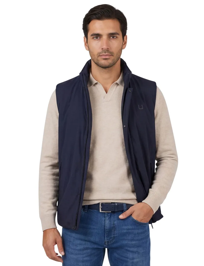 bodywarmer UBR donkerblauw normale fit nylon