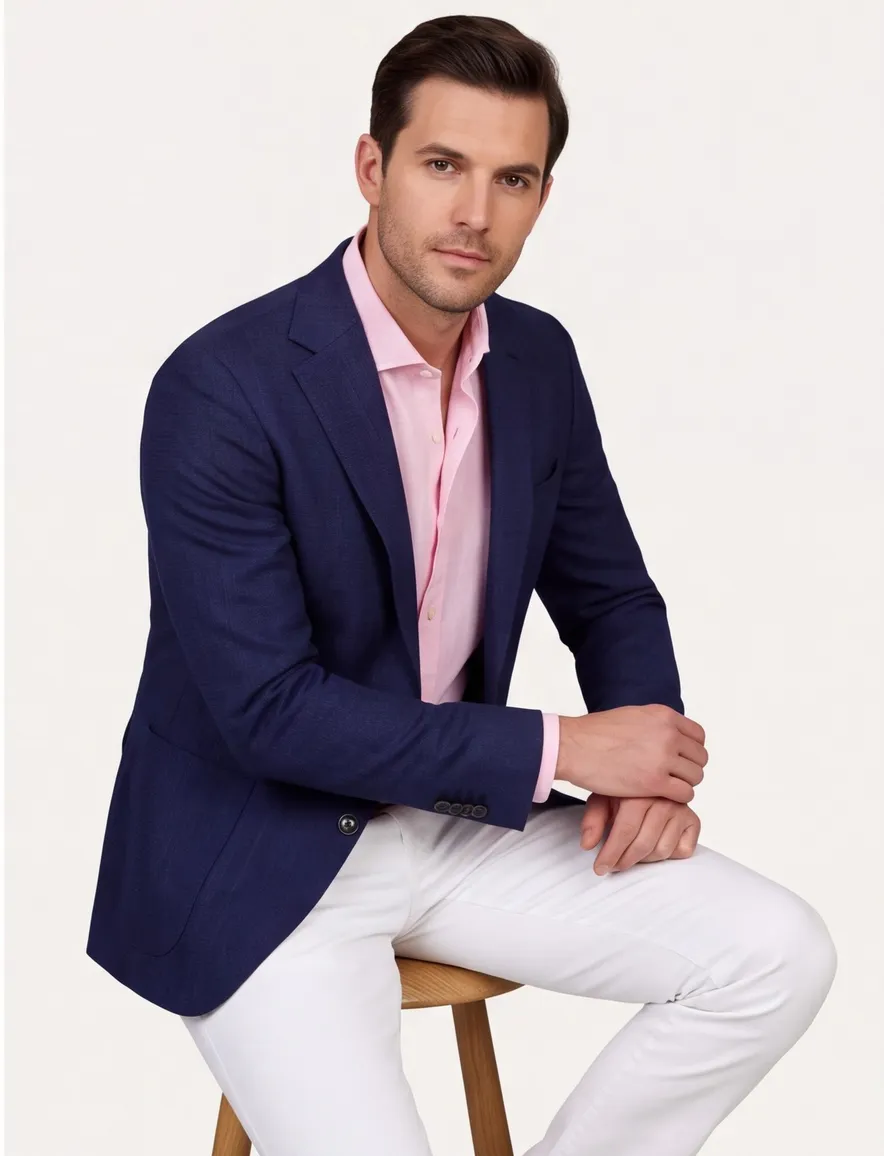 Dressler regular fit colbert donkerblauw