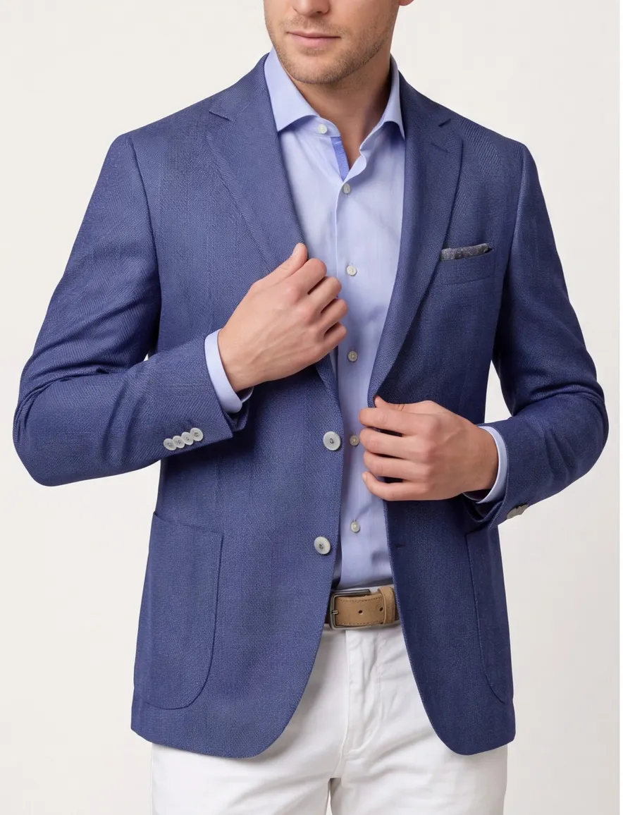 Dressler regular fit colbert blauw