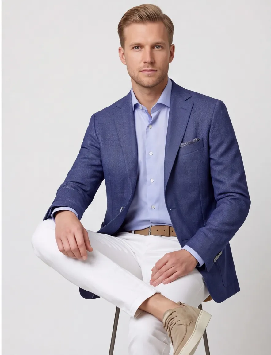 Dressler regular fit colbert blauw