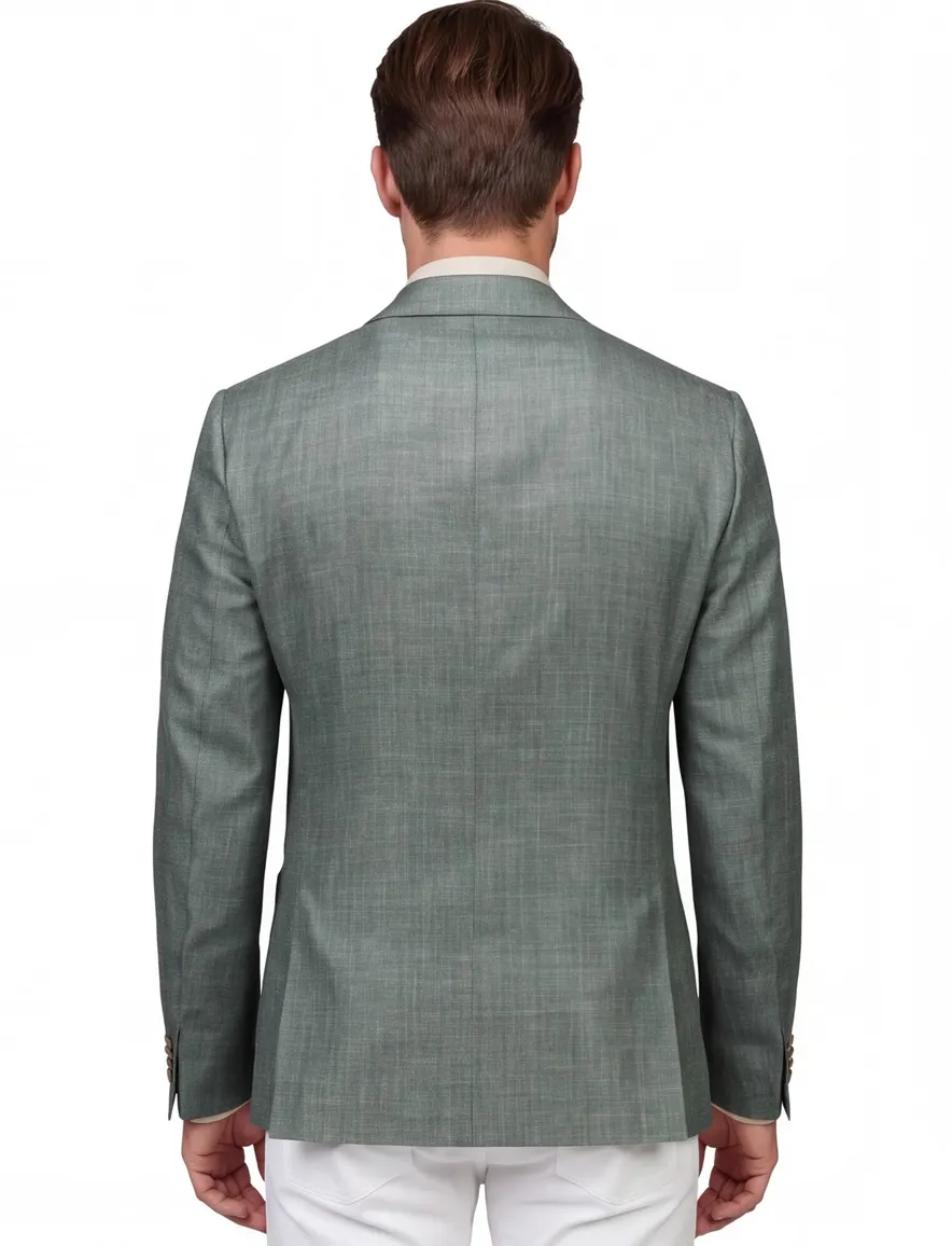 Dressler colbert lamswol groen normale fit effen