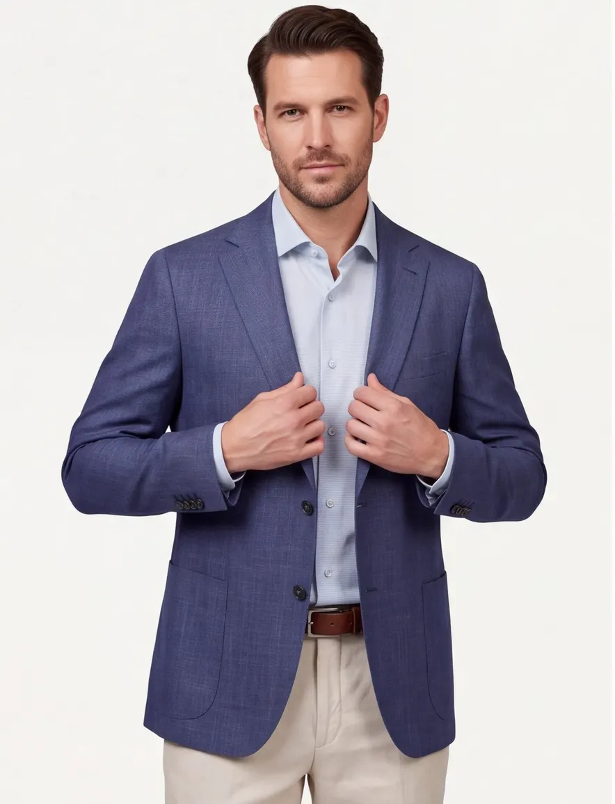 Eduard Dressler shaped fit colbert blauw wol