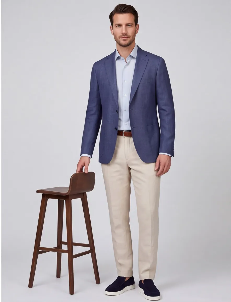 Eduard Dressler shaped fit colbert blauw wol