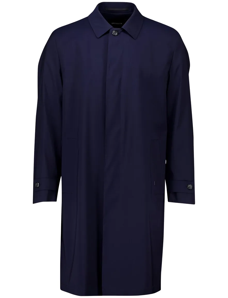 Dressler jas trenchcoat navy waterafstotend effen