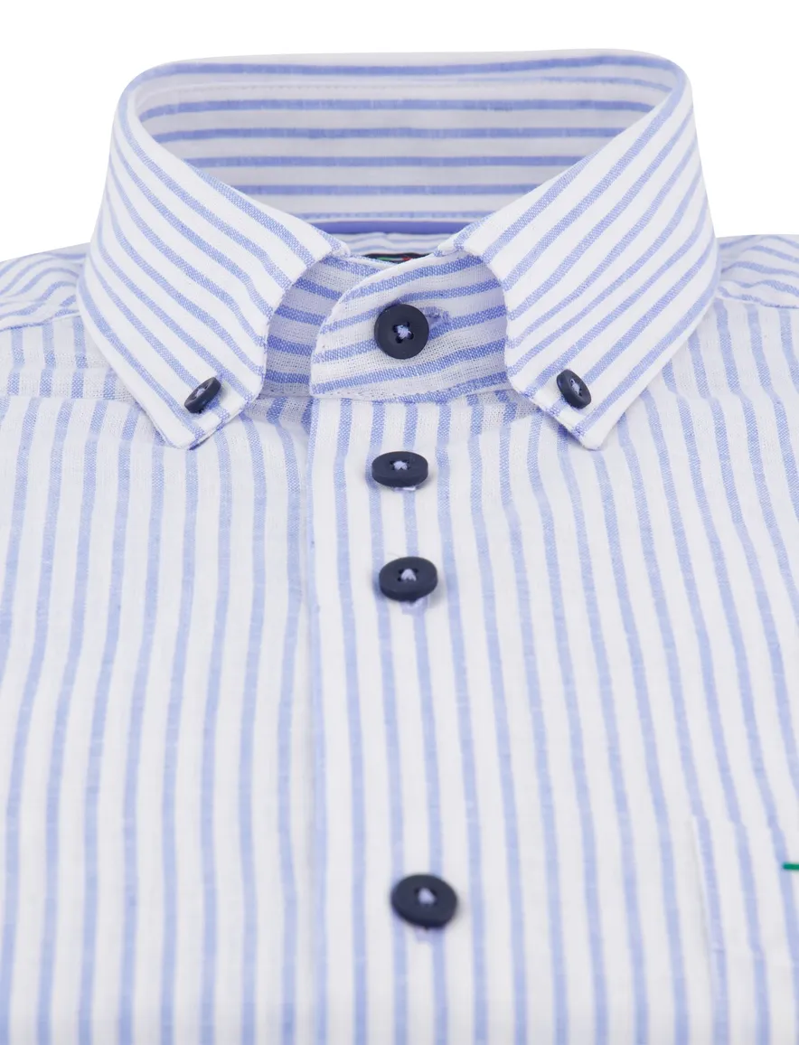casual overhemd blauw Portofino Regular Fit