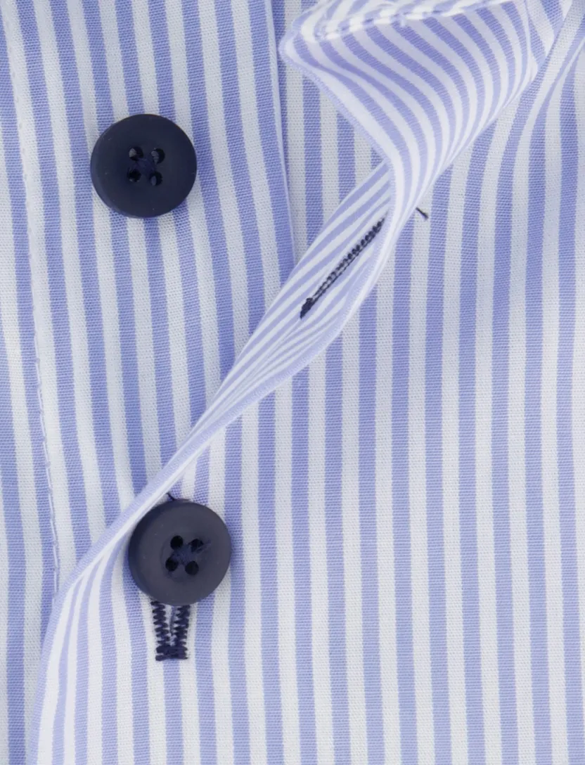 Portofino regular fit overhemd blauw gestreept