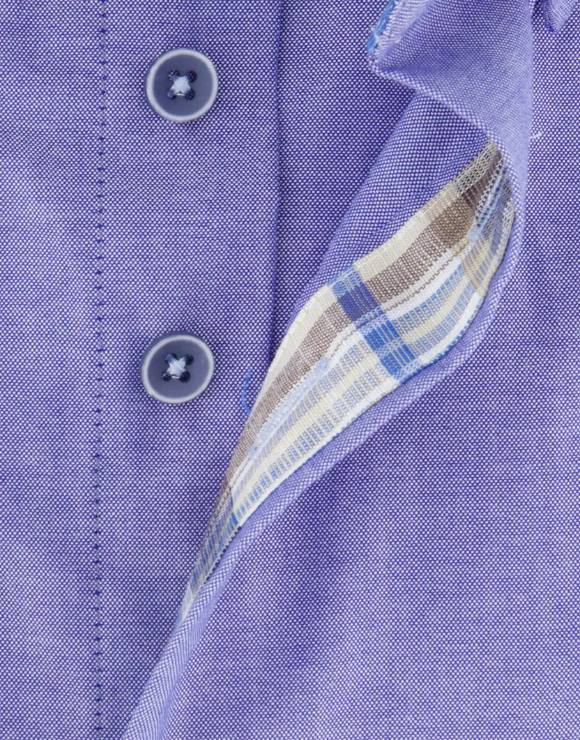 Portofino overhemd blauw gemeleerd katoen
