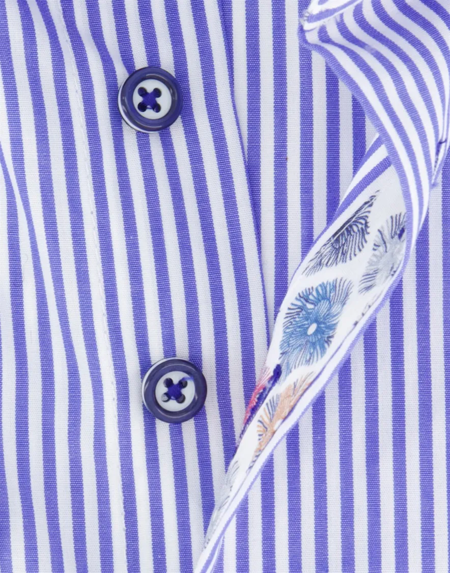 Blauw gestreept Portofino overhemd