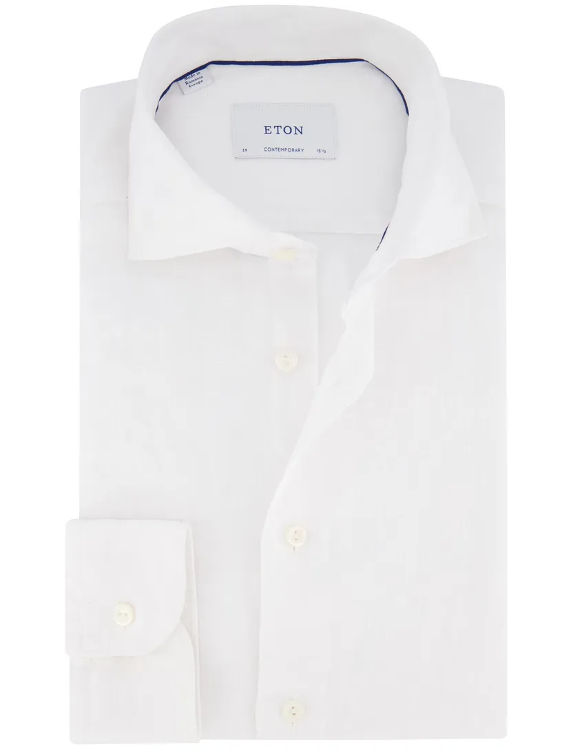 Eton linnen overhemd Contemporary wit