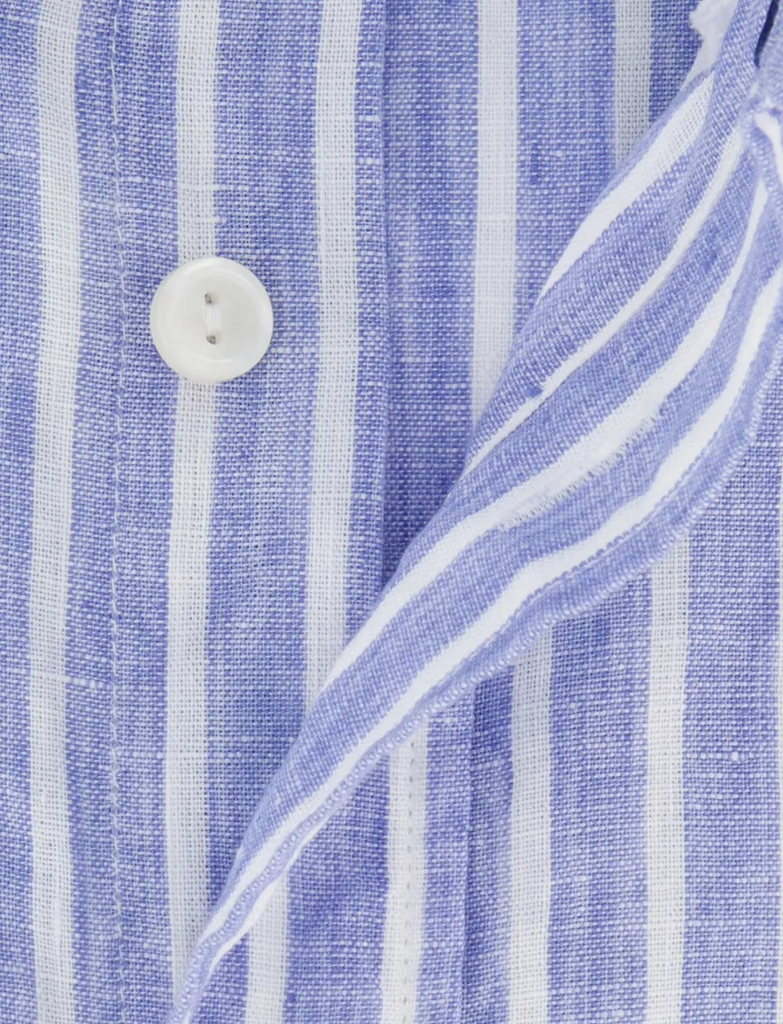 Eton overhemd licht blauw Contamporary linnen