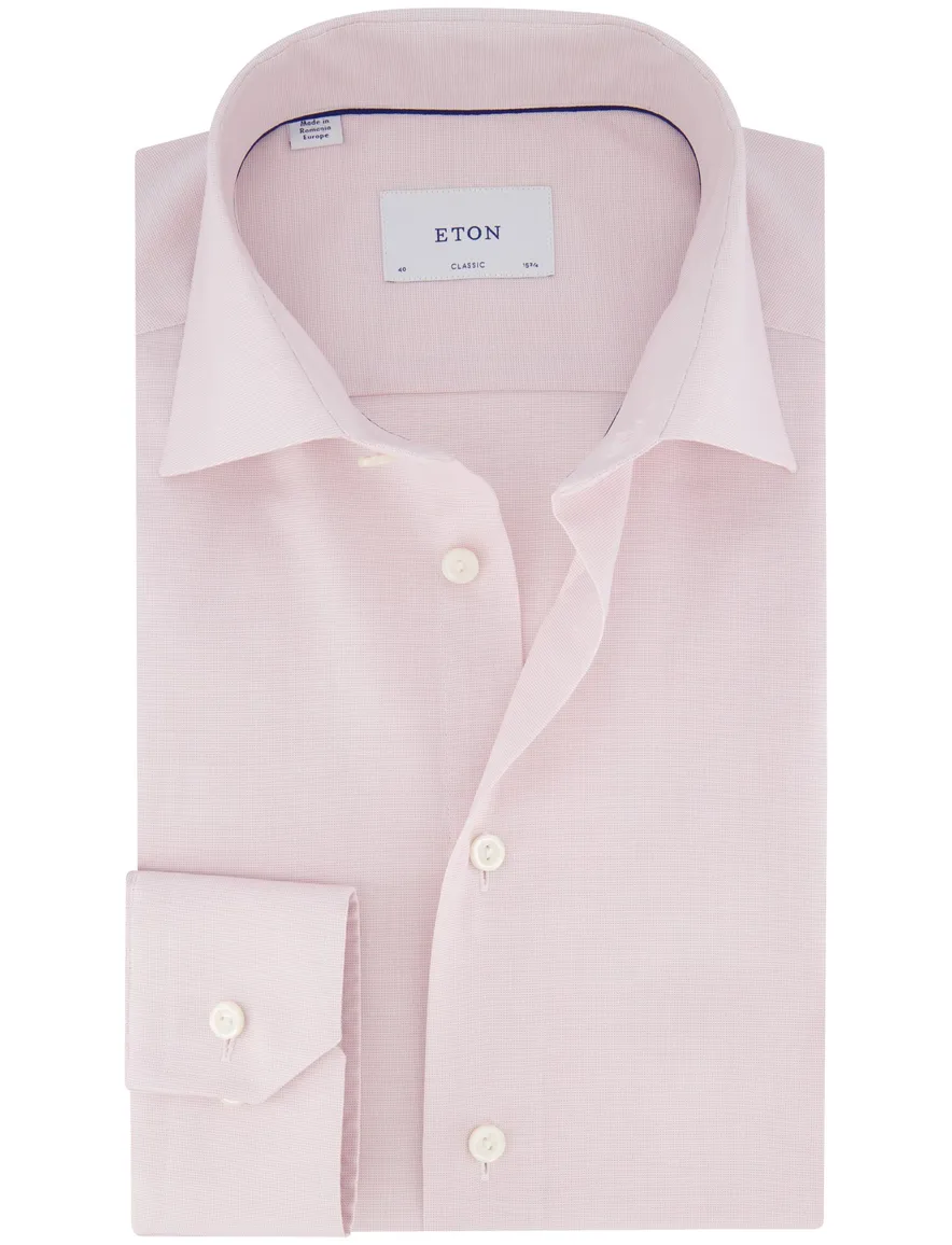 Eton overhemd Classic Fit roze katoen lange mouw