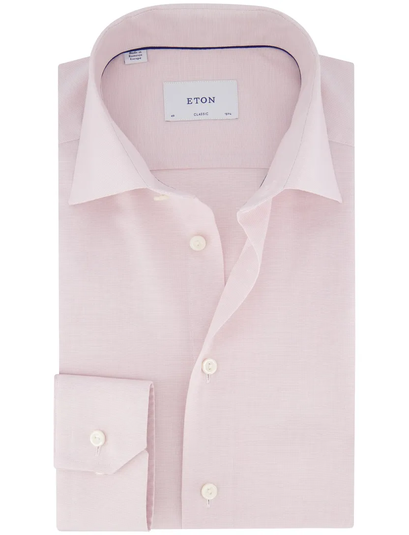 Eton overhemd Classic Fit roze katoen